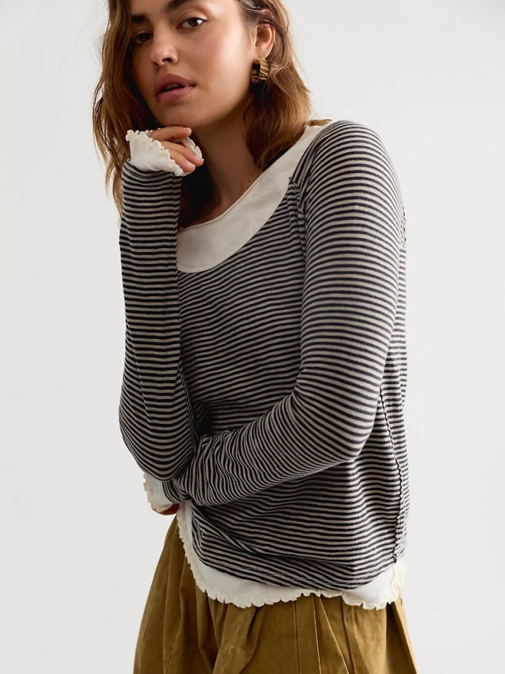 We The Free Two's A Charm Stripe Long Sleeve Top